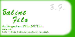 balint filo business card